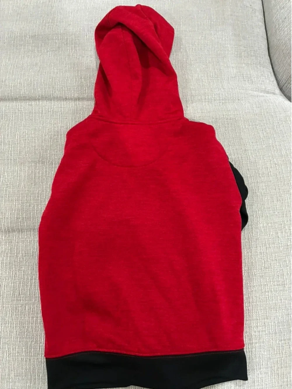 Nike red and black kids zip up hoodie with white swoosh